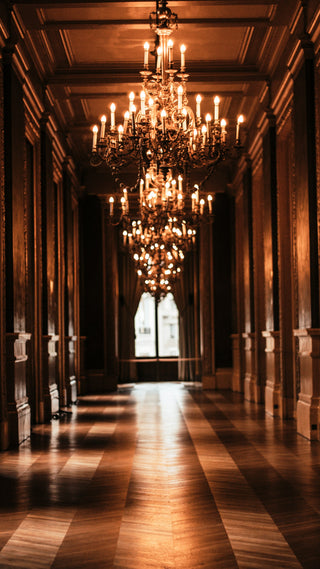 A crystal chandelier sparkling after cleaning