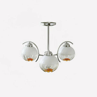 Modern LED flower chandelier side — glass filament warm glow