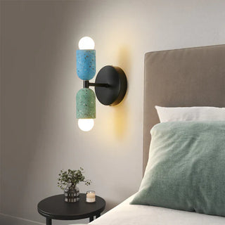 Iron double head sconce angle view — creative wall lamp