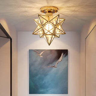 Metal star ceiling light, modern semi-flush mini dining room