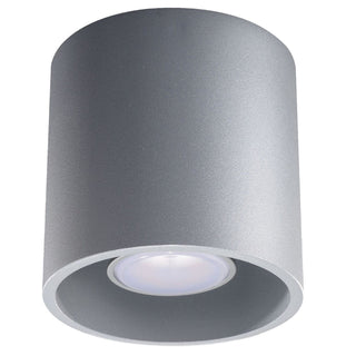 Gray Cylindrical Ceiling Light – Modern Minimalist Lamp for Living Room
