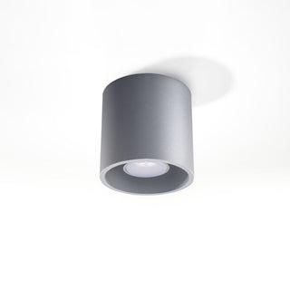Gray Cylindrical Ceiling Light – Modern Minimalist Lamp for Living Room