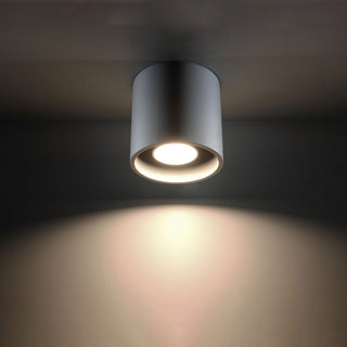Gray Cylindrical Ceiling Light – Modern Minimalist Lamp for Living Room