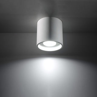 White Cylindrical Ceiling Light – Modern Minimalist Downward Fixture by Lumavera