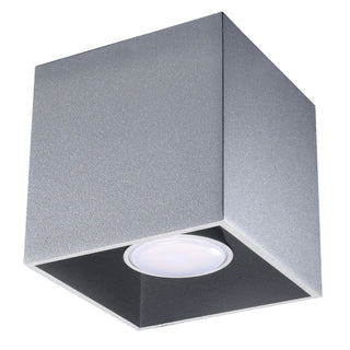 Gray Aluminum Cube Light – Modern Ceiling Fixture | Minimalist Compact Design