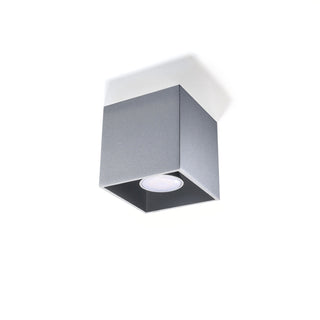 Gray Aluminum Cube Light – Modern Ceiling Fixture | Minimalist Compact Design