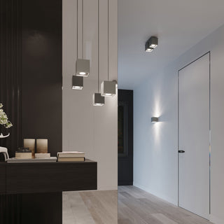 Modern Pendant Light – Grey Aluminum Adjustable Lighting Fixture for Dining Room