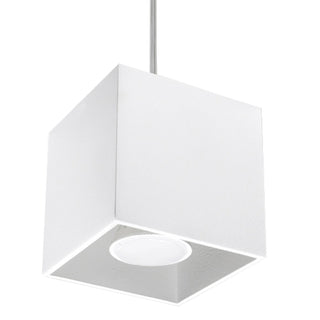 White Aluminum Pendant Light – Modern Cube Pendant Lamp | Adjustable Scandinavian Lighting