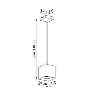 White Aluminum Pendant Light – Modern Cube Pendant Lamp | Adjustable Scandinavian Lighting