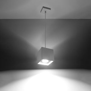 White Aluminum Pendant Light – Modern Cube Pendant Lamp | Adjustable Scandinavian Lighting