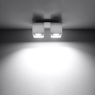 White Aluminum Ceiling Light - Double Beam Modern Minimalist Light Fixture