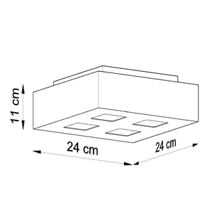 Minimalist Ceiling Light – Square White 4 Spot Adjustable Spotlights Lamp