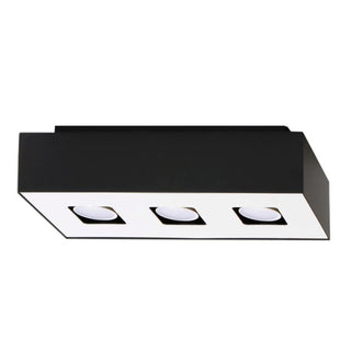 Black Ceiling Light – Minimalist 3 Spot Adjustable Lighting Fixture by Lumavera