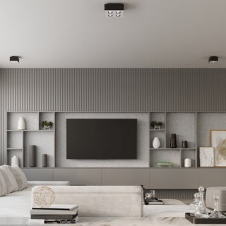 Black Ceiling Light – Minimalist 3 Spot Adjustable Lighting Fixture by Lumavera