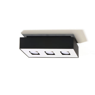 Black Ceiling Light – Minimalist 3 Spot Adjustable Lighting Fixture by Lumavera