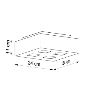 Black Square Ceiling Light – Minimalist 4 Spot Adjustable Modern Fixture
