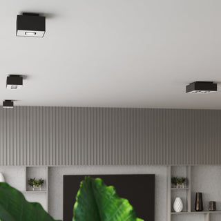 Black Square Ceiling Light – Minimalist 4 Spot Adjustable Modern Fixture