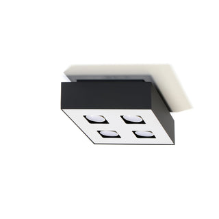 Black Square Ceiling Light – Minimalist 4 Spot Adjustable Modern Fixture