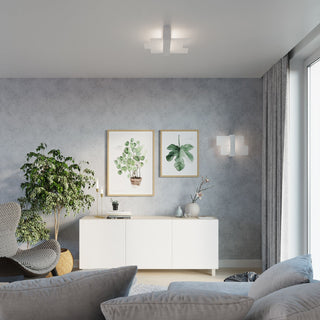 White Wood Wall Light – Modern Glass Wall Sconce | Warm Ambient Lighting