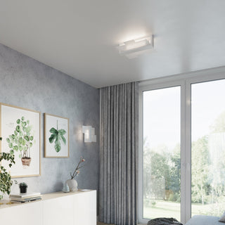 White Wood Wall Light – Modern Glass Wall Sconce | Warm Ambient Lighting