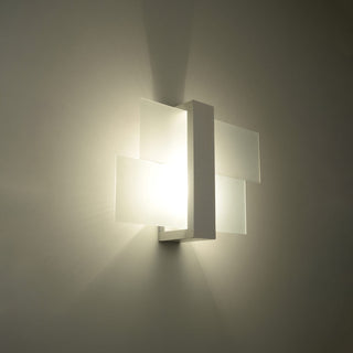 White Wood Wall Light – Modern Glass Wall Sconce | Warm Ambient Lighting