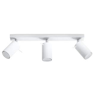 Modern Ceiling Light – White Steel Fixture with 3 Adjustable Spots for Living Room