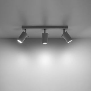 Modern Ceiling Light – White Steel Fixture with 3 Adjustable Spots for Living Room
