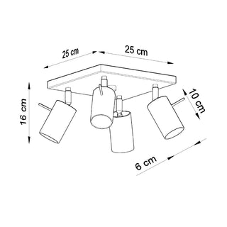 Modern Ceiling Light – Asterion White Ceiling Lamp with 4 Adjustable Spotlights