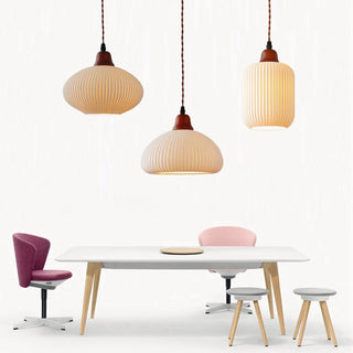 Pendant with vintage white ceramic — Nordic style