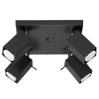 Black Modern Ceiling Light - 4 Light Ceiling Fixture with Adjustable Spotlights by Lumavera