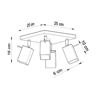 Black Modern Ceiling Light - 4 Light Ceiling Fixture with Adjustable Spotlights by Lumavera