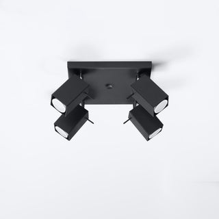 Black Modern Ceiling Light - 4 Light Ceiling Fixture with Adjustable Spotlights by Lumavera