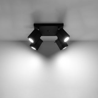 Black Modern Ceiling Light - 4 Light Ceiling Fixture with Adjustable Spotlights by Lumavera