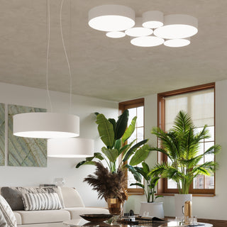 White Round Ceiling Light - Minimalist Living Room Lighting | Modern Elegant Fixture