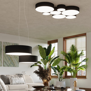 Black Ceiling Light - Minimalist Round Ceiling Lamp for Living Room Lighting