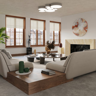 Minimalist Ceiling Light | Round Gray Lamp - Modern Living Room Lighting Fixture