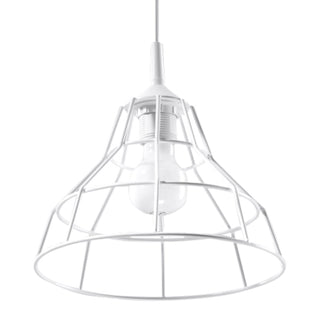 White Steel Pendant Light - Modern Cone Lamp | Scandinavian Lighting Fixture