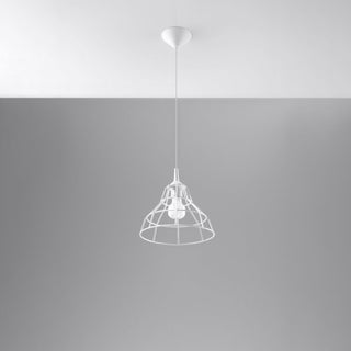 White Steel Pendant Light - Modern Cone Lamp | Scandinavian Lighting Fixture