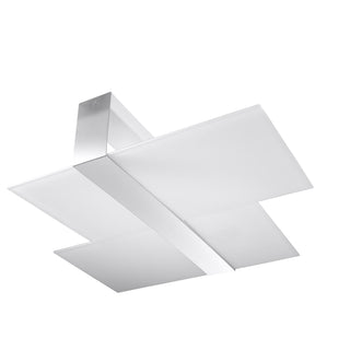 Modern Ceiling Light | White Glass Chrome Lamp - Stylish Contemporary Fixture