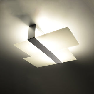Modern Ceiling Light | White Glass Chrome Lamp - Stylish Contemporary Fixture