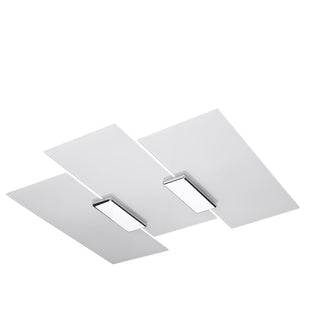 Modern Ceiling Light - White Glass Chrome Fixture with Soft Ambient Lighting