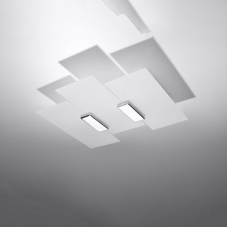 Modern Ceiling Light - White Glass Chrome Fixture with Soft Ambient Lighting