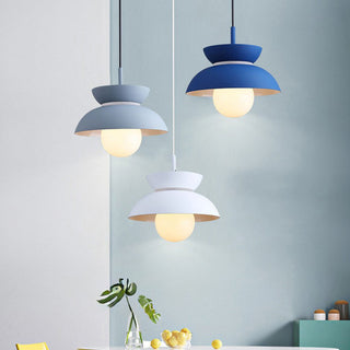 Colorful metal pendant styled — round E27 glass ceiling lamp