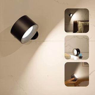 LED wall spotlight in interior — modern 360° adjustable fixture