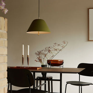 Cone pendant from below — metal modern living room light
