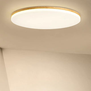 Wood LED ceiling fixture round acrylic – modern flush
