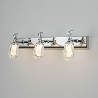 Brushed silver vanity wall sconce LED — modern bathroom lamp