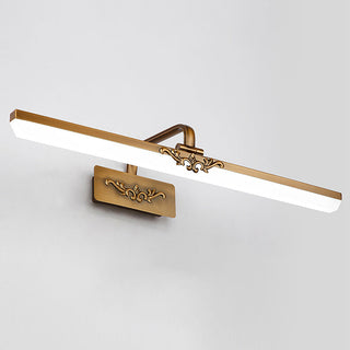Vintage bronze bathroom wall lamp angle — acrylic classic sconce