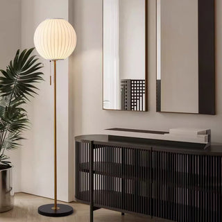 Silk white classic floor lamp — elegant lampshade living room