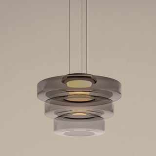 Glass pendant lamp with cord adjustment — modern dining